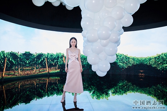 知名女演員霍思燕在“邑園漫步”展區“穿越”法國干邑區